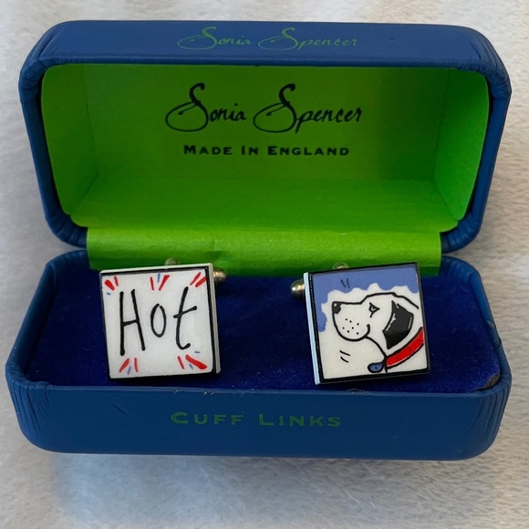 Sonia Spencer Men's Hot Dog Cuff Links - Picture 1 of 4